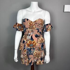 For‎ Love & Lemons Dress Size XS corset floral off the shoulder coquette fairy
